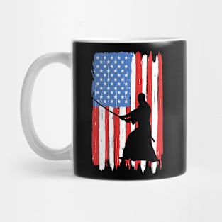 American Flag Kendo Graphic Mug